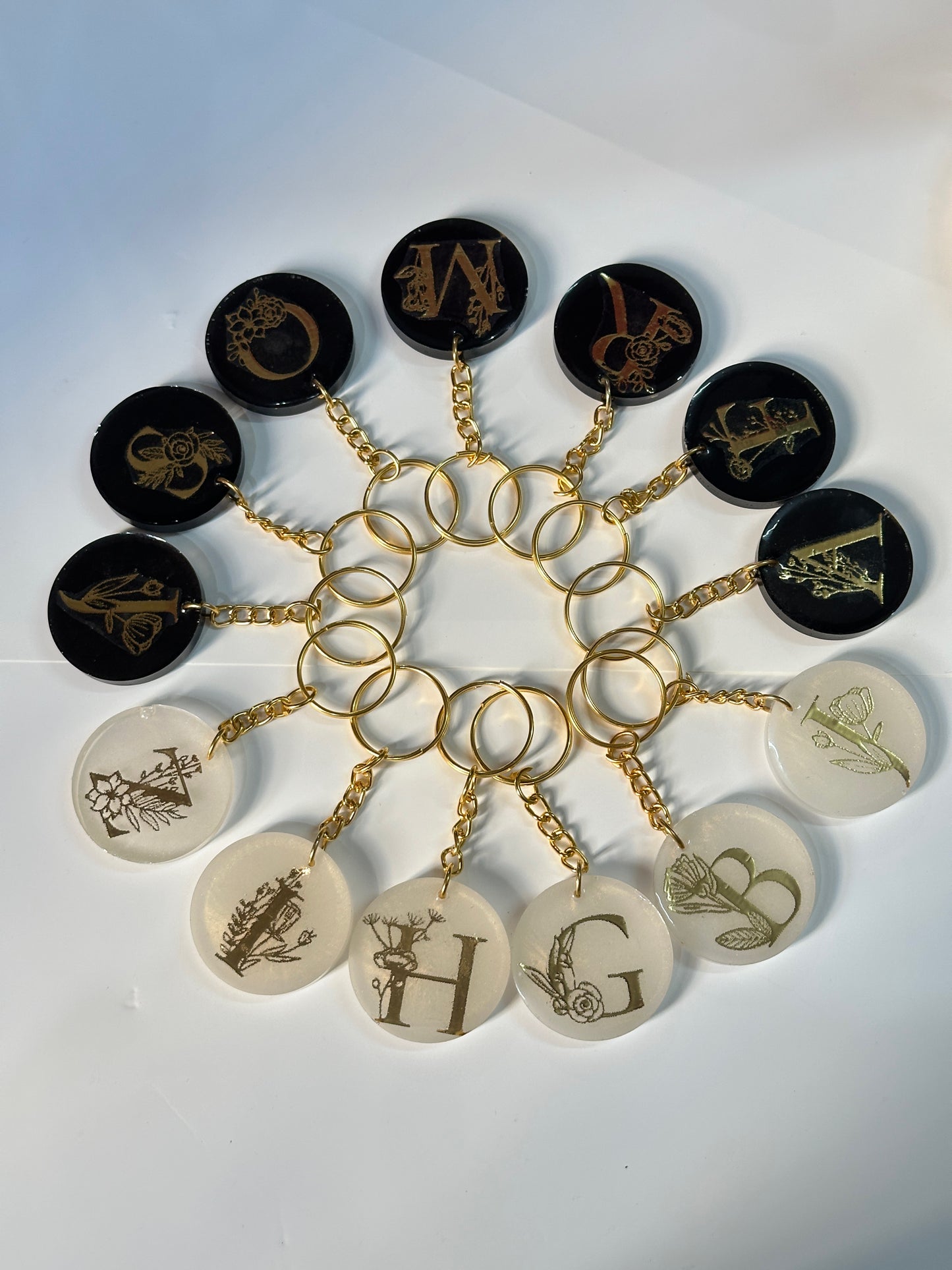 Custom Initial Resin Keychain