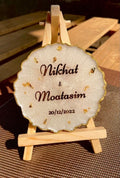 Customised Resin Couple Name Plaque with stand (5 inches)