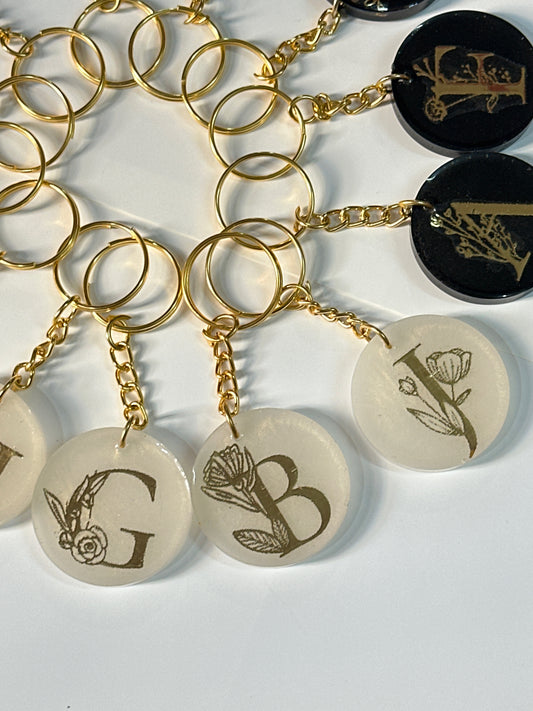 Custom Initial Resin Keychain