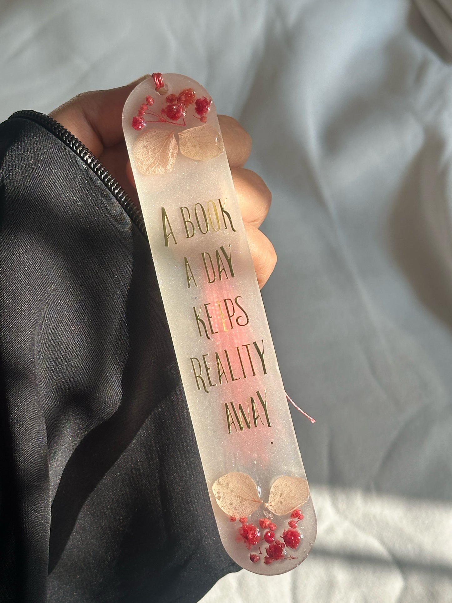 Pressed Flower Resin Bookmark
